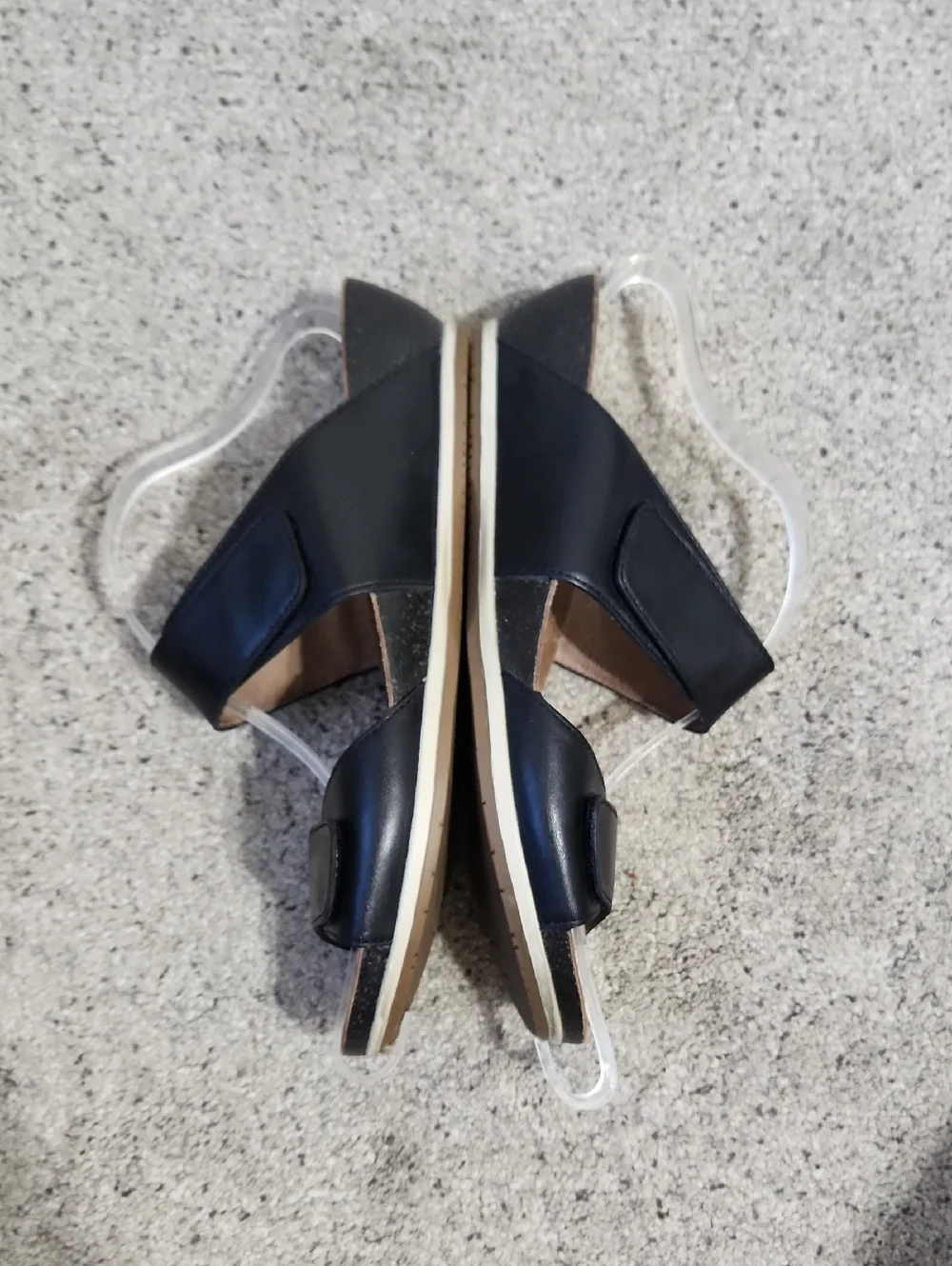 Dansko Vienna Black Leather Strappy Wedge Slide Sandals Size 42